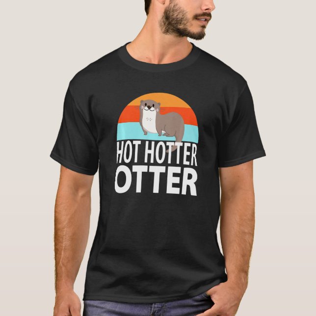 Camiseta Curiosamente caliente Otter Otter Love Saying Fish (Anverso)