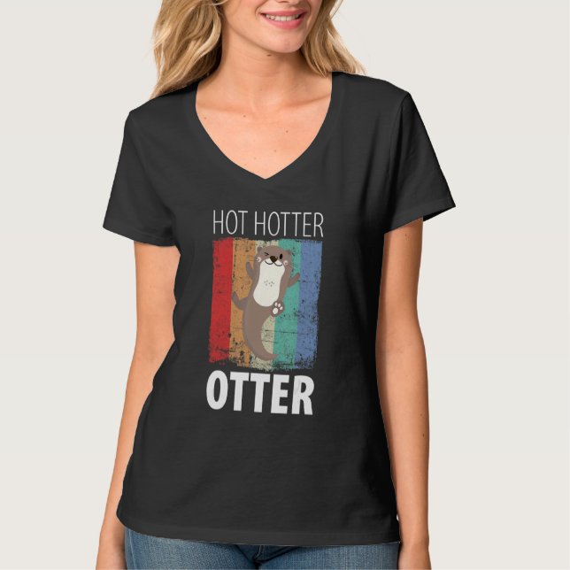 Camiseta Curiosamente caliente Otter Otter Love Saying Fish (Anverso)