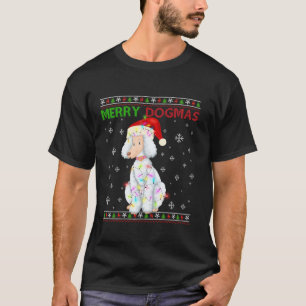 Camiseta Curiosamente divertida Merry Dogmas Poodle Xmas Pe