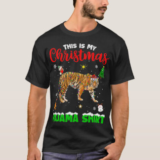 Camiseta Curiosamente, Estos Son Mis Navidades Pajama Tigre