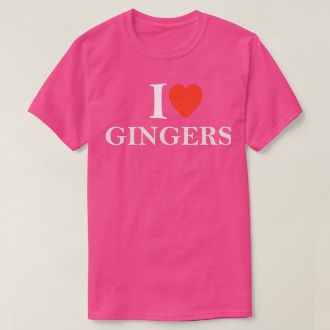 Camiseta Curiosamente me encantan los Gingers Corazón Rojo  (Diseño del anverso)