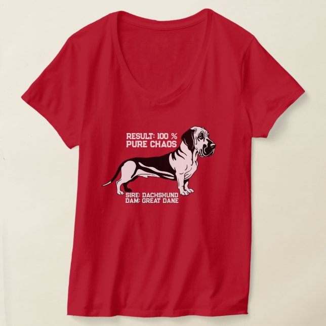 Camiseta Curiosidad Gran Danés Dachshund Mix  (Distribución )
