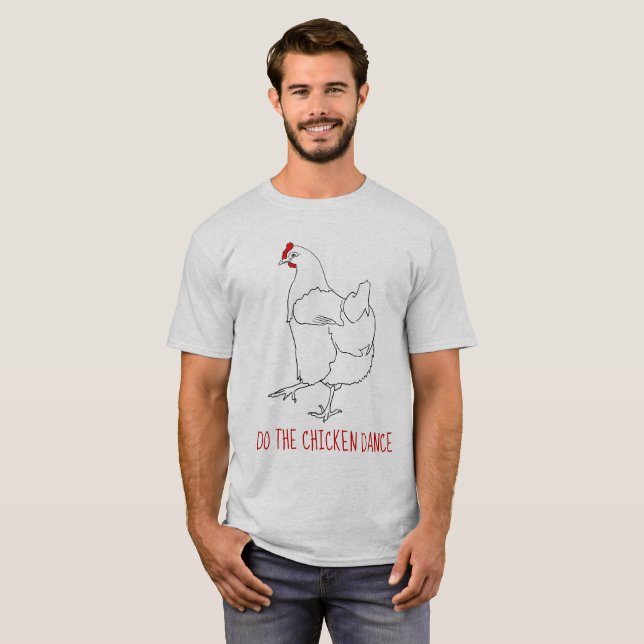 Camiseta Curioso baile de pollos, arte extraño para los ani (Anverso completo)