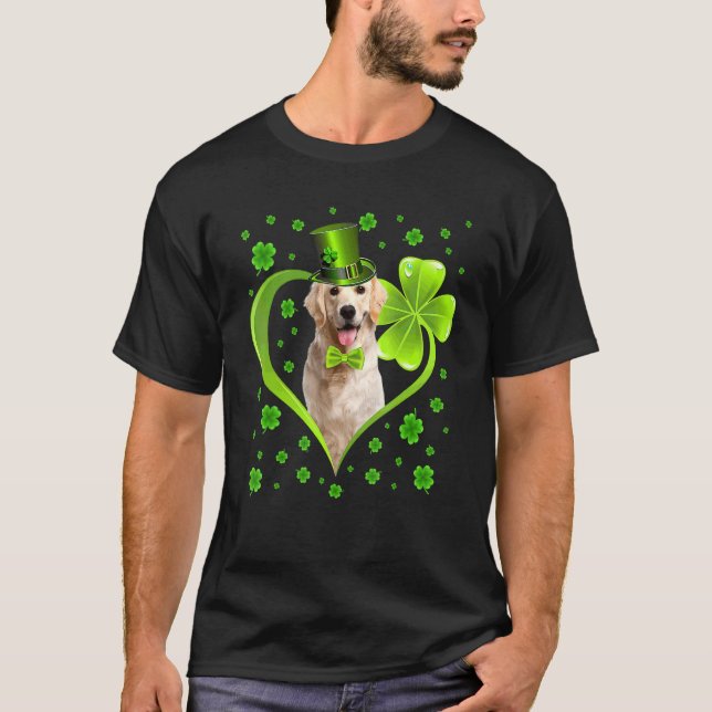 Camiseta Curioso cachorro Shamrock Labrador Dog St Patrick' (Anverso)