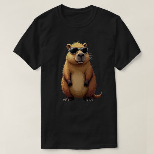 Camiseta Curioso Capibara Usando gafas de sol