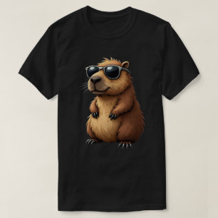 Camiseta Curioso Capibara Usando gafas de sol