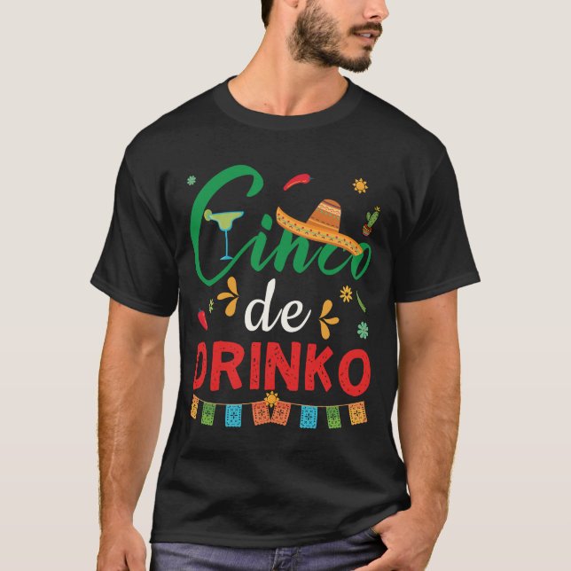 Camiseta Curioso Cinco de Drinko Cinco de Mayo Bebe Regalo (Anverso)