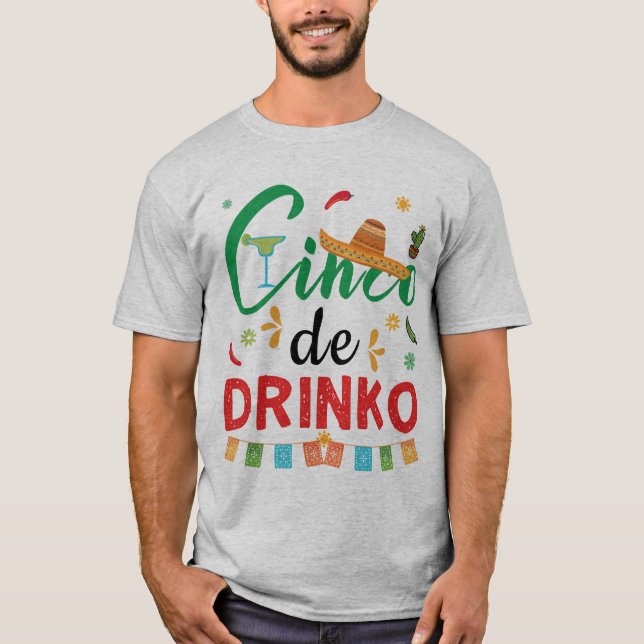 Camiseta Curioso Cinco de Drinko Cinco de Mayo Bebe Regalo (Anverso)