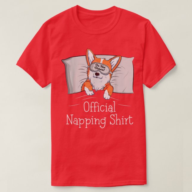 Camiseta Curioso Corgi galés Power Napper Perro con la sies (Diseño del anverso)