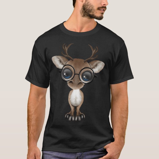 Camiseta Curioso Curioso Reno Nerdy Con Gafas De Yel (Anverso)