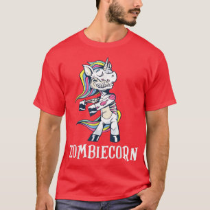 Camiseta Curioso Dabbing Zombiecorn Zombie Unicorn Easy Hal