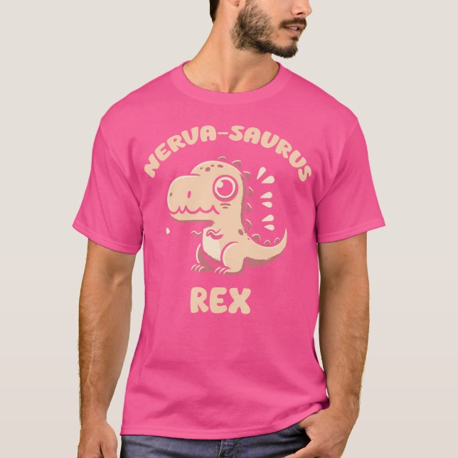 Camiseta Curioso Dinosaurio Nervasaurus Rex Para Nervioso (Anverso)