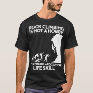 Camiseta Curioso escalamiento Zombie Escape Rock Climber