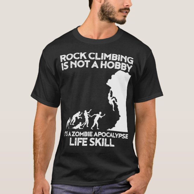 Camiseta Curioso escalamiento Zombie Escape Rock Climber (Anverso)