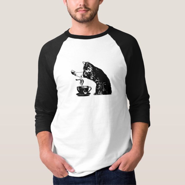 Camiseta Curioso gato cotidiano con té (Anverso)