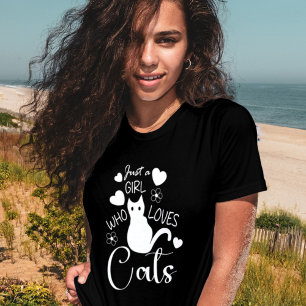 Camiseta Curioso gato de amor lindo Tiro de dibujos de tipo