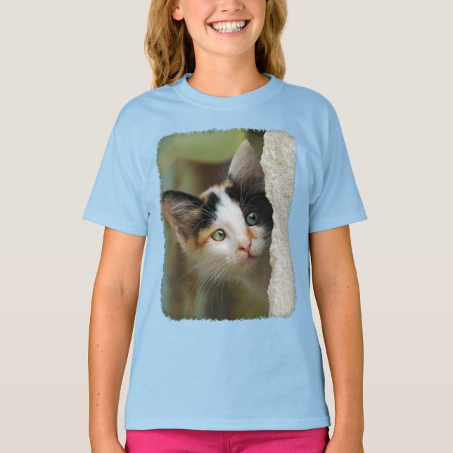 Camiseta Curioso Gato Gato Gato Gatito Prying Eyes Photo -  (Anverso)
