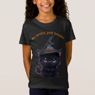 Camiseta Curioso gato negro de Halloween