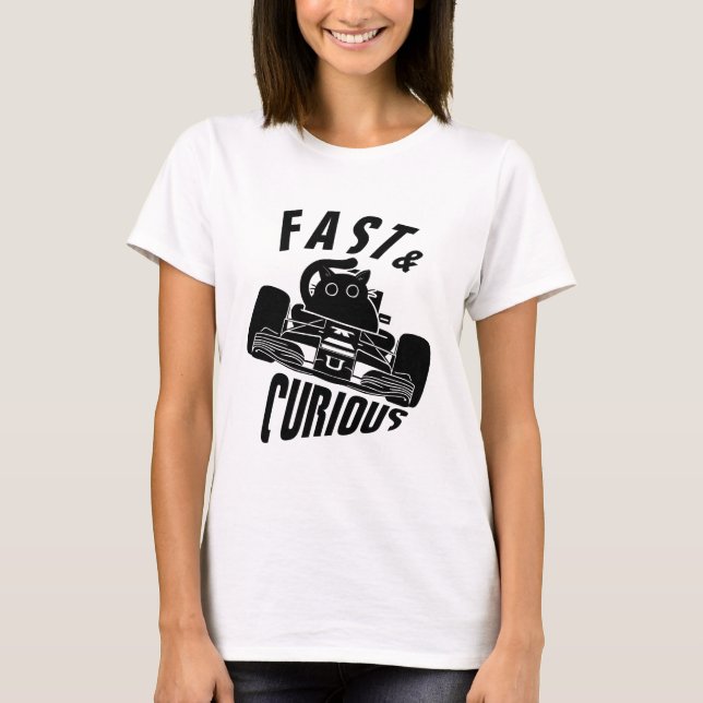 Camiseta Curioso gato que conduce (Anverso)