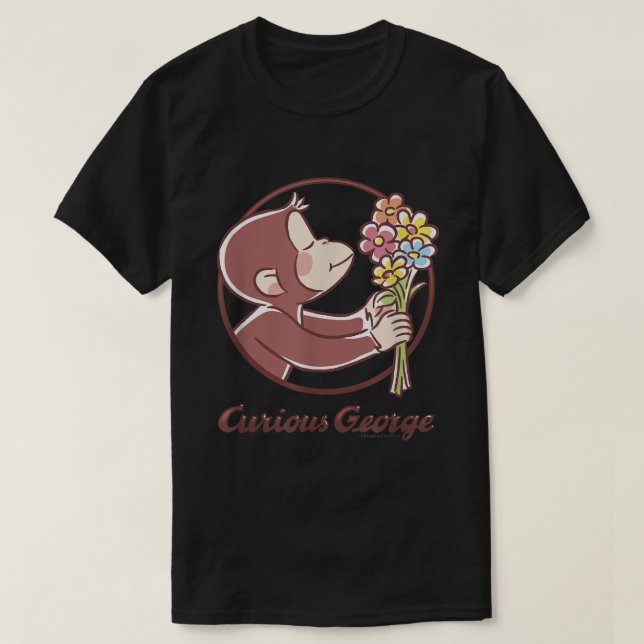 Camiseta Curioso George Flower Bouquet Poster (Diseño del anverso)