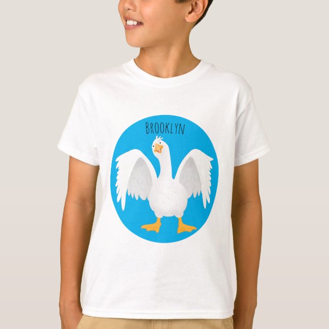 Camiseta Curioso ilustracion de personalizado ganso domésti (Anverso)