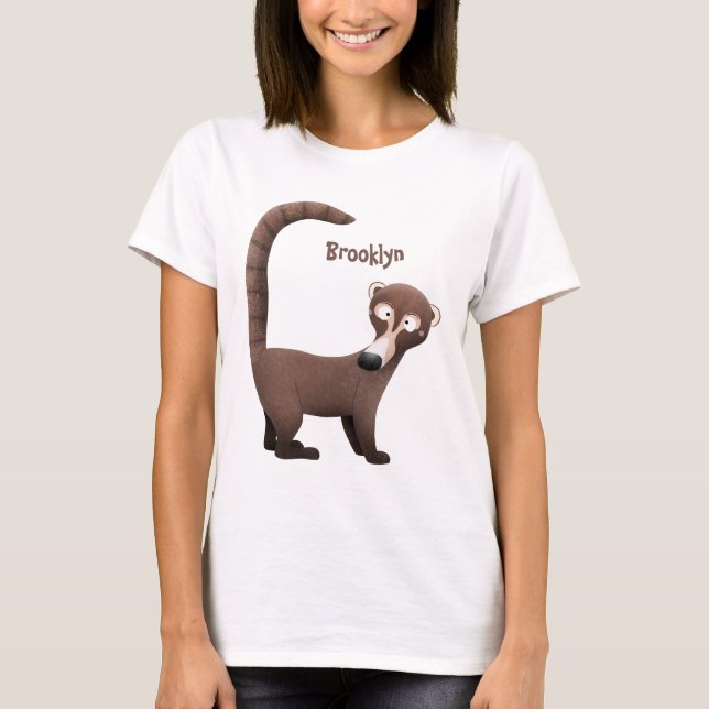 Camiseta Curioso ilustracion personalizado de coatimundi (Anverso)