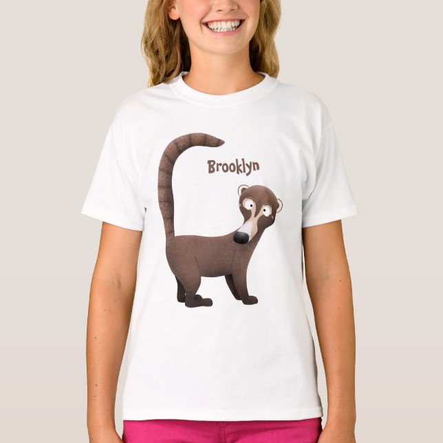 Camiseta Curioso ilustracion personalizado de coatimundi (Anverso)