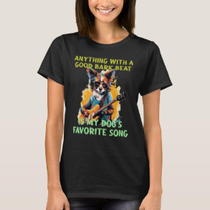 Camiseta Curioso ladrido con perro de rock'n Roll