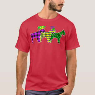 Camiseta Curioso leopardo marino Mardi Gras Schnauzer Perro