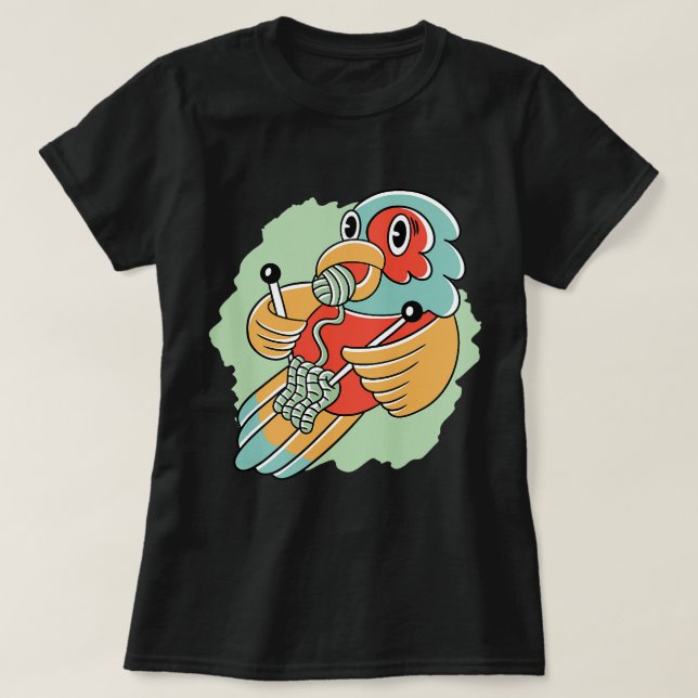 Camiseta Curioso loro lindo personalizado tejiendo lana de  (Diseño del anverso)
