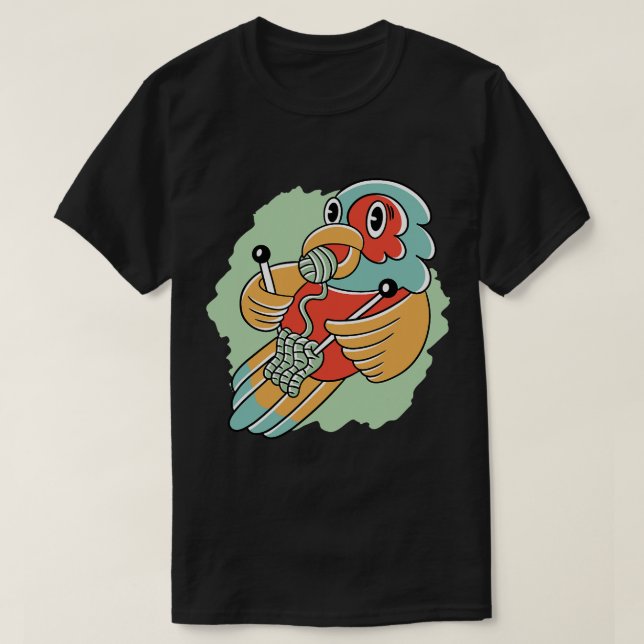 Camiseta Curioso loro lindo personalizado tejiendo lana de  (Diseño del anverso)