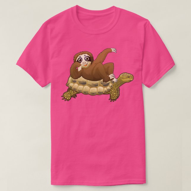 Camiseta Curioso mocoso montando tortugas adorables animale (Diseño del anverso)