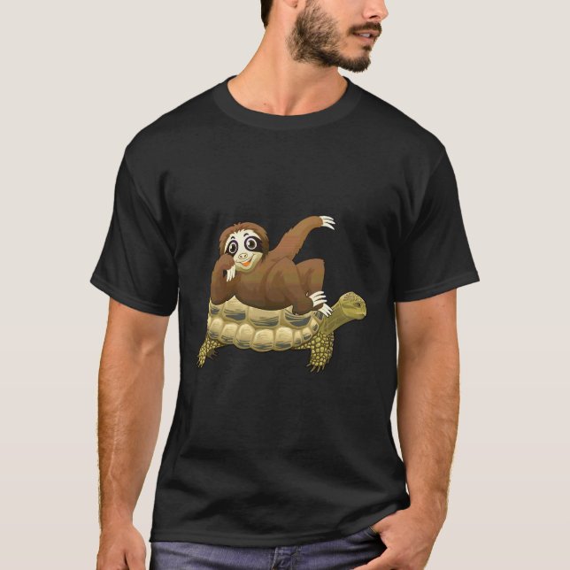 Camiseta Curioso mocoso montando tortugas adorables animale (Anverso)