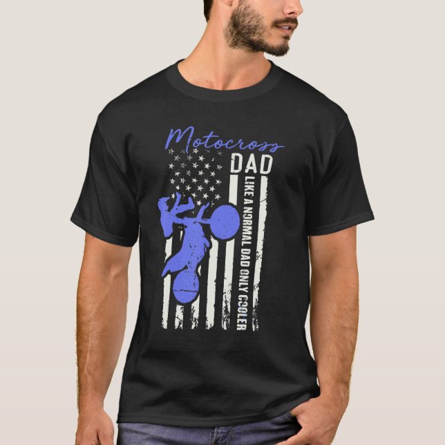 Camiseta Curioso Motocross Dad American Flag Cooler Dirt B (Anverso)
