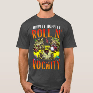 Camiseta Curioso músico de banda de rana tocando tambores d
