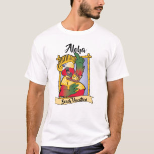Camiseta Curioso pájaro verde verde pájaro blanco