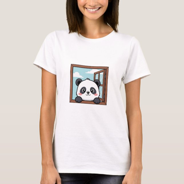 Camiseta Curioso Panda Espiando (Anverso)