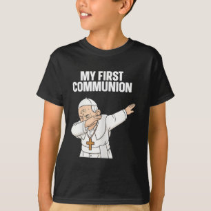 Camiseta Curioso Papa Dabbing Mi primer regalo de la comuni