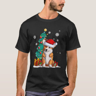 Camiseta Curioso perro amante galés Corgi Santa hat Feo Chr