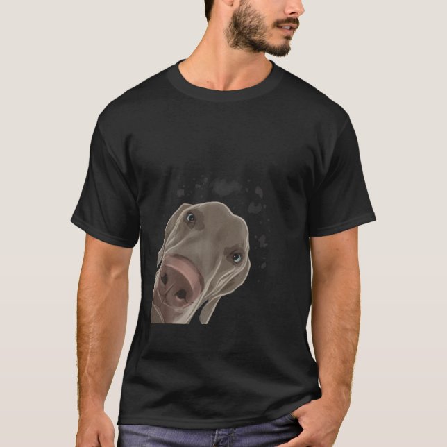 Camiseta Curioso Perro divertido Weimaraner (Anverso)