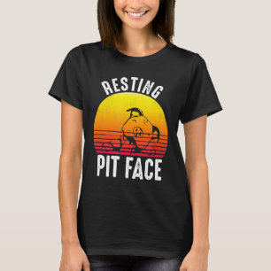 Camiseta Curioso Perro Pitbull Resting Pit Face Para Hombre