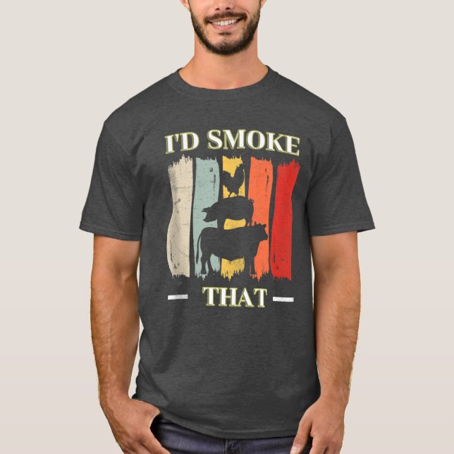 Camiseta curioso retro vintage BBQ me fumaría eso (Anverso)
