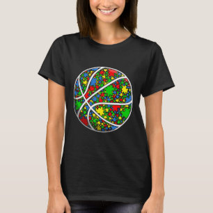 Camiseta Curioso rompecabezas Baloncesto Autismo Conciencia