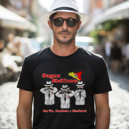 Camiseta Curioso Siciliano Diciendo Personajes De La Mafia 