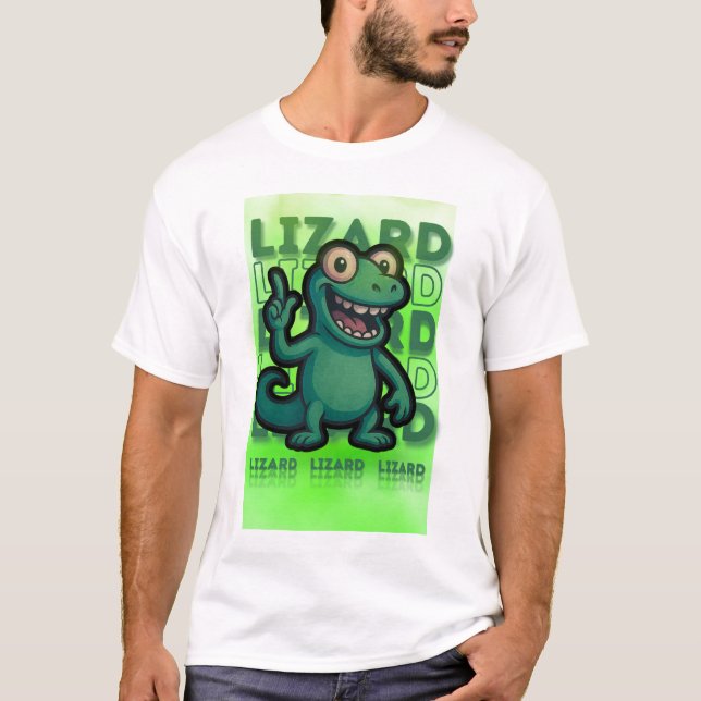 Camiseta Curioso Weirdcore Lizard Lizard Lizard Meme Camise (Anverso)