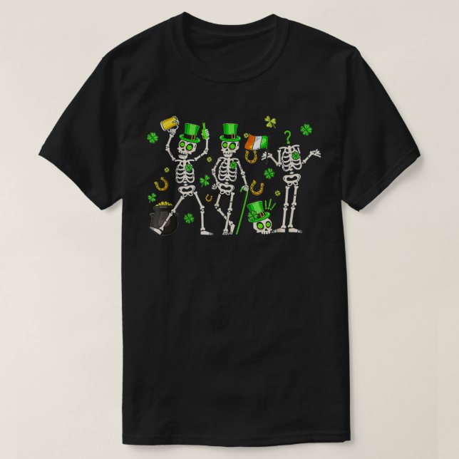 Camiseta Curiosos Esqueletos De Baile Día De Simpatizantes  (Diseño del anverso)