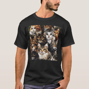 Camiseta Curiosos gatos gatos amigos felinos graciosos