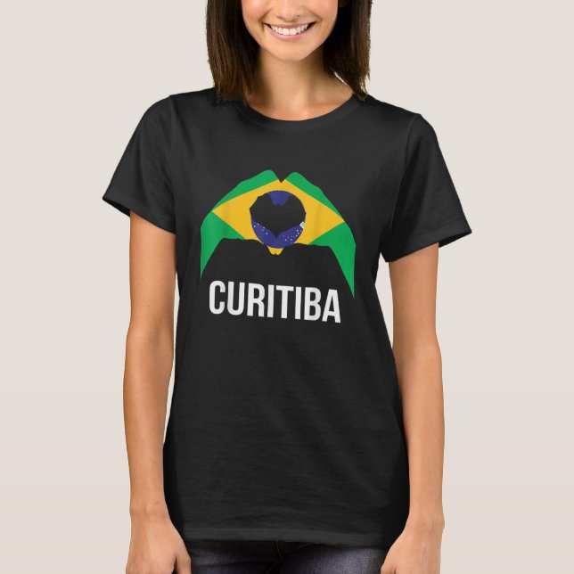 Camiseta Curitiba Ciudad Brasileña Ama Bandera Brasil (Anverso)