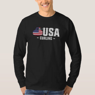 Camiseta Curl 3 del equipo de curling de la bandera estadou