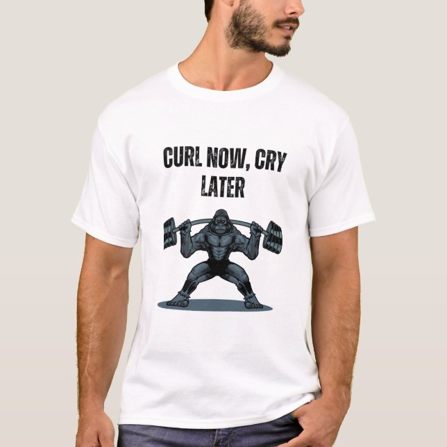 Camiseta “Curl Now, Cry Later” is a playful and motivating  (Anverso)